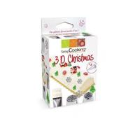 Kit douille à pâtisserie - SCRAPCOOKING - 3D Christmas - 4 pcs - Inox - Décorations de Noël