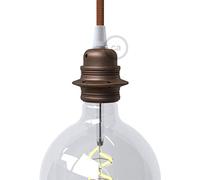 Kit Douille E27 en métal avec Double Bague pour Abat-Jour - Conique, Rouille