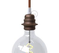 creative cables Kit Douille E27 en métal avec Double Bague pour Abat-Jour - Conique, Rouille