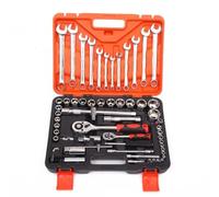 Kit d'outillage mécanique Ensemble D'outils Combinés Boîte À Outils De Voiture Douille ombinée Entretien Outil D'urgence Boîte À Outils Manuelle Domestique 61 Pièces