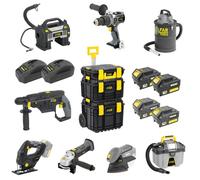 Kit d'outillage X-FIT 18V-8 outils essentiels,2 bat 4,0Ah,chargeur rapide et 3 caisses pr vos projets de bricolage et d'entretien