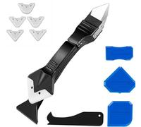 Kit d'outils 5 en 1 pour enlever le mastic et le calfeutrage en silicone avec outil plus lisse, outil de finition, racloir, calfeutrer et enlever les moisissures pour salle de bain, cuisine, sol,
