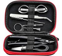 Kit d'outils 8 en 1 pour bobines en céramique, avec boîte de rangement, pinces en acier inoxydable, ciseaux, enrouleur, pince, tournevis, 15,5 x 10 x 3,2 cm