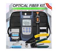 Kit d'outils à fibre optique FTTH 19 pièces/ensemble avec cliveuse de fibre AUA-6S -70~+10dBm/-50+26dBm wattmètre optique 10 mw localisateur de défaut visuel(-50 to 26dBm)