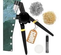 Kit d'outils à œillets - Robuste - 1,9 cm - Presse à œillets manuelle - Presse à œillets - Presse à rivets - Avec 500 œillets - Pour tissus, bannières, toile et cuir - Bricolage
