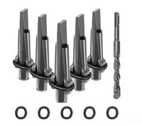 Kit d'outils à main pour fendre la pierre, 5 cales de fendage de roche et 1 marteau perforateur rotatif pour marbre, granit, béton, pour aménagement paysager, construction et applications de carrière