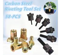 Kit d'outils à riveter en acier au carbone 3 en 1, ensemble de pistolet à riveter manuel, convient pour boutons-pression M3-M10, outil de fixation métallique universel pour l'automobile et l'améliorat