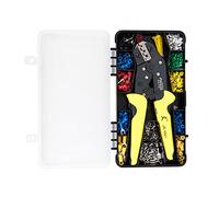 Kit d'outils à sertir avec pince à sertir réglable à cliquet 28 10 AWG 5 matrices 450 connecteurs isolés mâles femelles et 40 attaches de câble