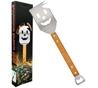 Kit d'outils BBQ, Spatule en Acier Inoxydable de 17 Pouces avec décapsuleur, Manche en Bois, Accessoires pour Barbecue extérieur, Cadeaux pour Hommes