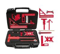 Kit d'outils carrés de menuiserie - Ensemble de 9 pièces de jauge de mesure de menuiserie, kit d'outils de mesure en d'aluminium, jauge et outils de mesure pour bricolage et construction, sol