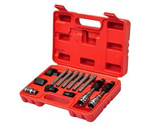 Kit d'outils d'alternateur avec embouts spéciaux et adaptateurs pour Bosch, Renault, VW, Audi, BMW, Mercedes, Ford, embouts 33 dents, douilles, pilon pour changement de rotule, embouts hexagonaux