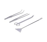 Kit d'outils d'aquarium 4 en 1, ensemble de nettoyage d'aquarium en alliage d'aluminium, outils professionnels d'entretien des plantes aquatiques avec pince droite, pince