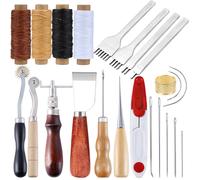 Kit D'outils D'artisanat Du Cuir, Couture À La Main, Poinçon De Sculpture, Ensemble De Selle, Accessoires De Bricolage Avec Aiguille, Poinçon, Poinçon