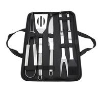 Kit d'outils de Barbecue en acier inoxydable, couteau, fourchette, pelle, brosse, Clip avec sac Oxford, 5 pièces/ensemble