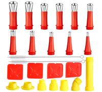 Kit D'outils de Buse en Caoutchouc Intégré Universel, 24 Pièces Buse Silicone de Calfeutrage Universelle en Acier Inox, Kit de Buses de Calfeutrage pour Salle, Cuisine