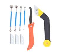 Kit d'outils de calfeutrage professionnel, scie à coulis coudée, outil de carrelage à bille à double extrémité pour le nettoyage des joints de carrelage, remplissage d'évier de