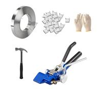 Kit d'outils de cerclage de colliers de serrage en métal, tendeur de cerclage, attache de bande en acier, emballage de ceinture polyvalent, outils de serrage à cliquet
