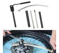 Kit d'outils de changement de pneu de moto tout-terrain pour roues de motocross et enduro de 40,6 à 53,3 cm avec trois tiges d'essieu et manchons pour différentes mesures d'essieu