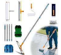 Kit D'outils de Ciment Autonivelant, Kit de Rouleau Debulleur Ragreage, Kit de Ciment Autonivelant avec Rouleau à Picots, Racloir, Chaussures à Crampons, Rallonge