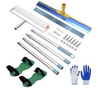 Kit D'outils de Ciment Autonivelant Professionnel, Rouleau Debulleur Ragreage avec Perche Peinture Telescopique, Chaussures a Pointes et Grattoir, Ideal pour Peinture Sol Epoxy et Ragreage