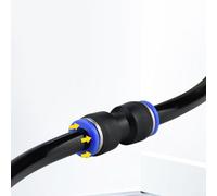 Kit d'outils de connecteur droit à pousser pour tailles métriques et impériales, 2 pièces de diamètre égal pour raccords d'air et de gaz avec noyau en laiton et corps en plastique, (12 mm)