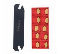 Kit d'outils de coupe de rainurage de tour de 11 pièces, barres d'alésage avec inserts en carbure, pour usinage semi-fini de matériaux en acier