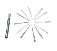Kit d'outils de crochetage de serrurier - Un long manche argenté avec têtes, kit d'entraînement ouvert pour homme (12 pièces)