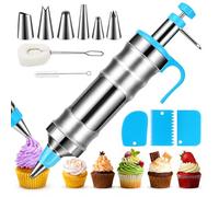 Kit d'outils de décoration de gâteaux - Pistolet à douille en acier inoxydable - Outil de décoration de crème pour remplacer les poches à douille - Accessoires de pâtisserie - Seringue de garniture