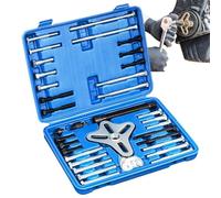 Kit d'outils de déduction de roue de volant - Kit de réparation de véhicule 46 pièces, extracteur de disque d'inertie de haute dureté, outil d'enlèvement de vilebrequin, kit d'entretien du