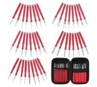 Kit d'outils de démontage de bornes avec sac de rangement, comprend des extracteurs de broches pour connecteur automobile et entretien du faisceau de câblage (rouge)