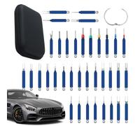 Kit d'outils de démontage de terminal - 36 pièces avec anneau porte-clés et ajustement universel | Ensemble d'outils de démontage pour faisceau de câblage automobile | Extracteur de broches de