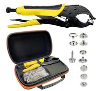 Kit d'outils de fermeture à pression robuste, fonction de perforation, outil de bouton pression avec réglage réglable, outil de pression de 15 mm, comprend 40 ensembles de boutons-pression marins