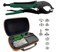 Kit d'outils de fermeture à pression robuste, fonction de perforation, outil de bouton pression avec réglage réglable, outil de pression de 15 mm, comprend 40 ensembles de boutons-pression marins