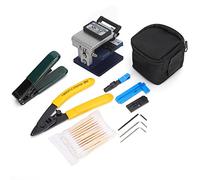Kit d'outils de fibre optique FTTH, kit d'outils de dénudage de fibre optique d'épissure avec couperet de fibre pour l'opération d'installation et de maintenance du réseau de fibres optiques FC-6S