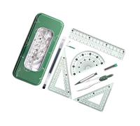 Kit d'outils de géométrie ABS comprenant compas, règle et rapporteurs pour des dessins techniques précis et des devoirs à la maison