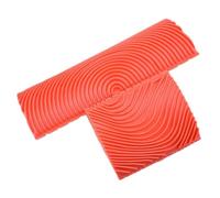Kit d'outils de grainage en bois d'hévéa - 2 pièces - Brosse rouleau de texture pour peinture imitation grain de bois sur murs, meubles, portes et armoires - Orange DIY (130 mm)
