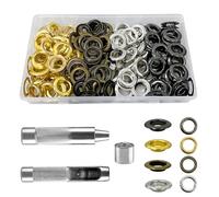 Kit d'outils de grommet 14 mm - 120 pièces - Ensemble de poinçons, de mandrins et de pince à œillets avec boîte de rangement
