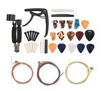 Kit d'outils de guitare 36 pièces/ensemble, kit d'outils d'entretien de réparation de guitare professionnelle avec enrouleur de cordes de guitare capo cordes médiators broches de pont