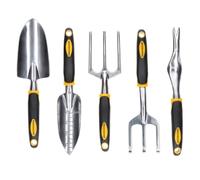 Kit d'outils de Jardin 5 pièces pour Plantation, creusage, désherbage, truelle, transplanteur, sarcloir, cultivateur à Main, Fourchette, Cadeau de Jardinage pour Homme et Femme TOUGH MASTER