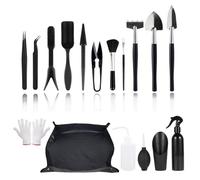 Kit d'outils de jardin - Lot de 16 tapis de rempotage, tapis de plantation, mini outils de plantes avec tapis de jardin pliable, tapis de plantation pour plantes grasses, bonsaï, kit d'outils pour