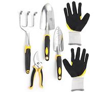 Kit d'outils de Jardinage 5 pièces, sécateur à Pelle de Transplantation avec tête en Aluminium moulé Robuste pour Les Amateurs de Jardinage