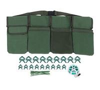 Kit d'outils de Jardinage Comprenant Un Sac Banane Vert, des Clips de Support pour Plantes et des Attaches de câble réglables.