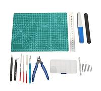 Kit d'outils de modélisme Professionnel, Ensemble Complet d'outils de Construction de Bricolage avec Ciseaux, règle, Couteau, pincettes, Limes pour Amateurs et Professionnels,