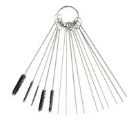 Kit d'outils de nettoyage pour carburateur - 15 pièces avec 10 aiguilles en acier inoxydable et 5 brosses | Outils de nettoyage de saleté en carbone | Nettoyant moteur de moto pour VTT et hors-bord
