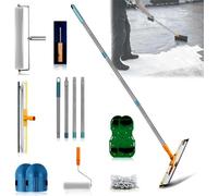 Kit d'outils de nivellement de sol en résine époxy, avec rouleau à pointes de 50 cm, rouleau de peinture, spatule en acier inoxydable de 56 cm, chaussures à ongles, poignée d'extension amovible de 1,6