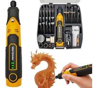 Kit d'outils de polissage pour impression 3D avec vitesse de rotation réglable (12000-17000 tr/min) 57 accessoires sans fil USB C pour finition d'impression en résine