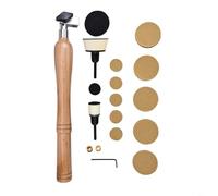 Kit d'outils de ponceuse à cuve, avec poignée en bois dur, crochets et boucles, tampon d'interface en mousse, pour ponçage convexe et concave, comprend 50 disques abrasifs de 2,5 cm