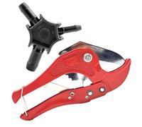 Kit d'outils de qualité supérieure pour tubes composites, coupe-tubes pour plastique PVC & tubes composites multicouches jusqu'à 42 mm + calibrateur 16 20 25 mm (Noir)