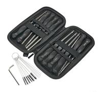 Kit d'outils de réglage de carburateur pour outils électriques à 2 temps comprenant 12 tournevis, brosses de nettoyage, aiguilles, clé hexagonale et étui de rangement