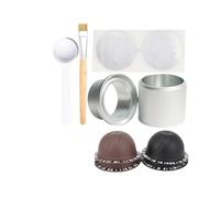 Kit d'outils de remplissage de capsules métalliques réutilisables, support en aluminium compatible avec brosse, cuillère, support de remplissage de dosettes(Light yellow)